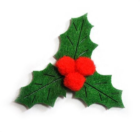 Набор «Рождественский листок» 6 см 6 шт. Діамантові ручки