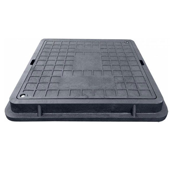 Люк канализационный PE RUSLANA 710x710 мм B125 с замком черный