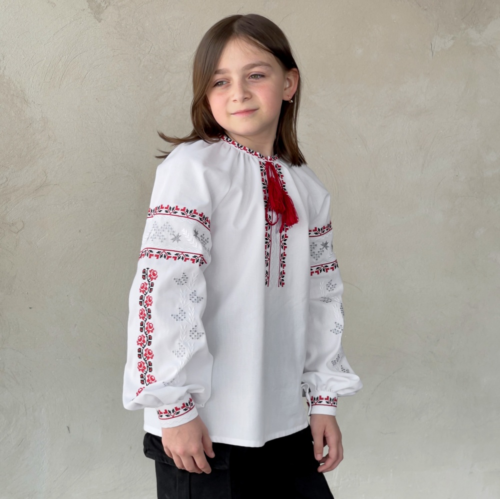 Вишиванка для дівчаток Едельвіка р.140 білий 161-25/09