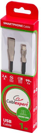 Кабель CABELEXPERT USB – microUSB 1 м чорний (CCPB-M-USB-03BK) 