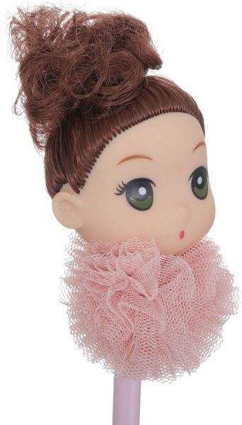 Ручка гелевая Кукла белые волосы 