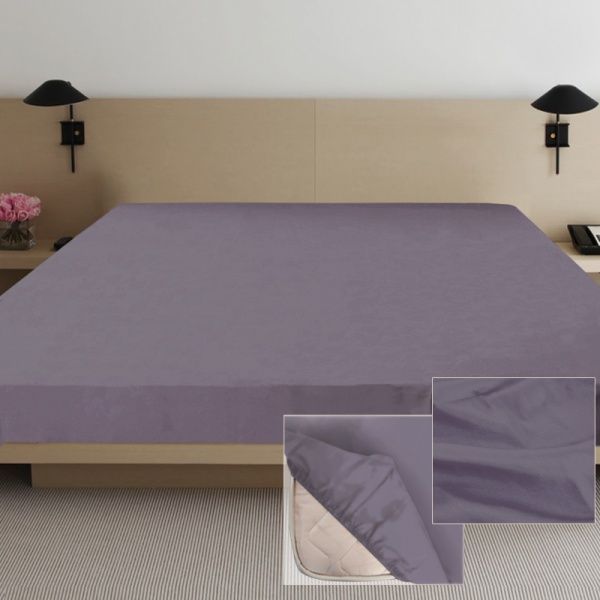 Простирадло на резинці Дизайн 2 (сатин) 200x90 см сіро-блакитний Ярослав 