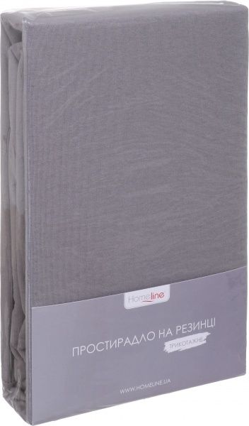 Простынь на резинке трикотажное 159688 180x200 см светло-серый Home Line 