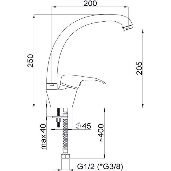 Змішувач для кухні Rubineta Optima-33 O30008