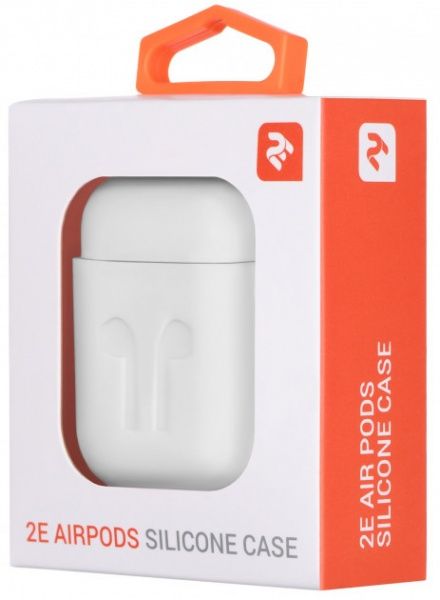 Чохол для навушників 2E для Apple AirPods Pure Color Silicone Imprint 1.5 мм white (2E-AIR-PODS-IBSI-1.5-WT) 