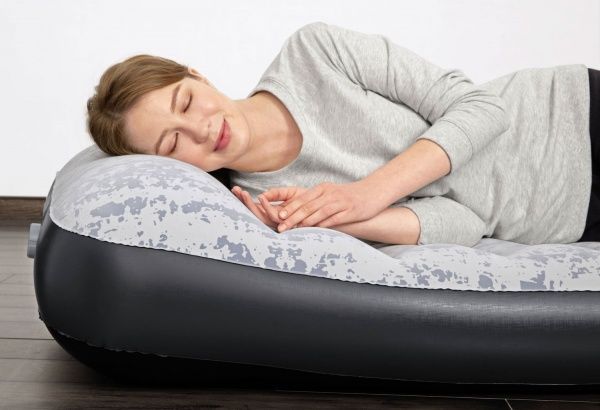 Матрац надувний Bestway Tritech Airbed Twin з вбудованим подвійним електронасосом 188х30 см сірий/синій