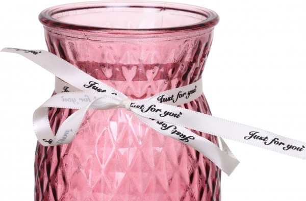 Ваза скляна рожева Crystal Sandy 18 см YIWU