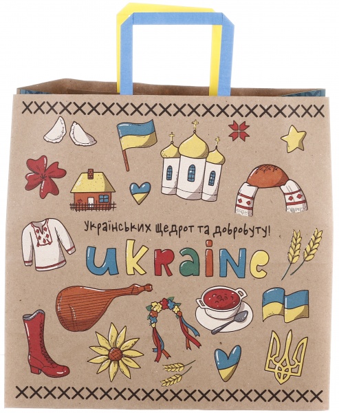 Пакет паперовий з ручками бурий KGB 323015 32х15х30 см в асортименті Art studio of happiness