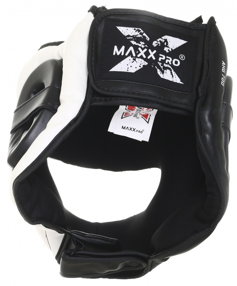 Шлем боксерский MaxxPro р. M AHG-700 Black/White vynil M черный