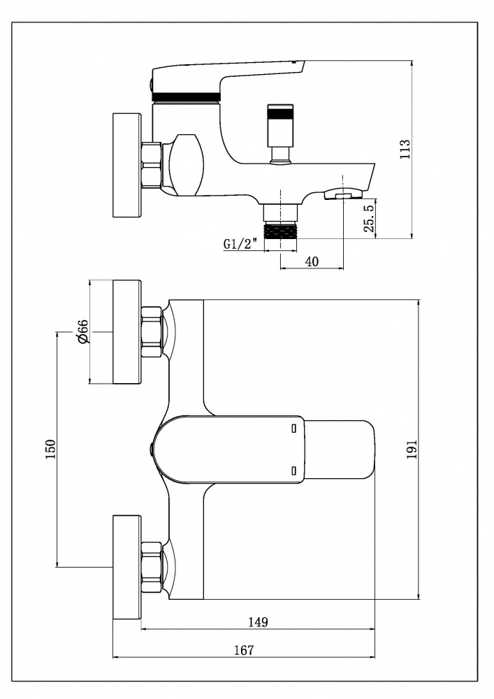 Смеситель для ванны Aqua Rodos 18003 OPUS Black