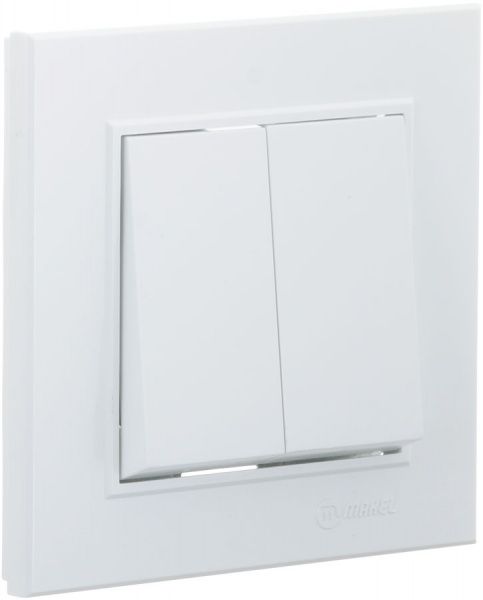 Вимикач двоклавішний Makel Karea 00 без підсвітки 10 А 220В білий