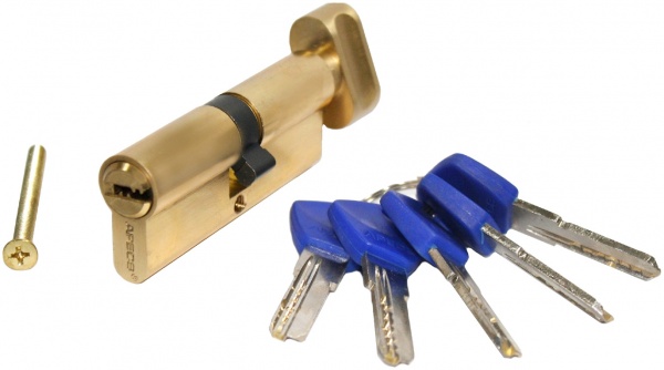 Цилиндр Apecs EM-80-C-G (CIS) 40x40 ключ-вороток 80 мм желтый