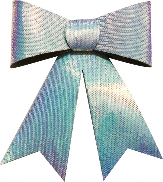 Декорація бант з переливом 25х30 см срібло T22-08-42