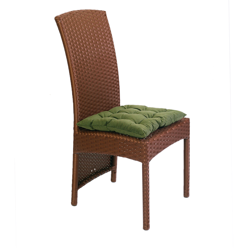 Подушка на стул стеганая 9 закрепок темно-зеленый Flox 37