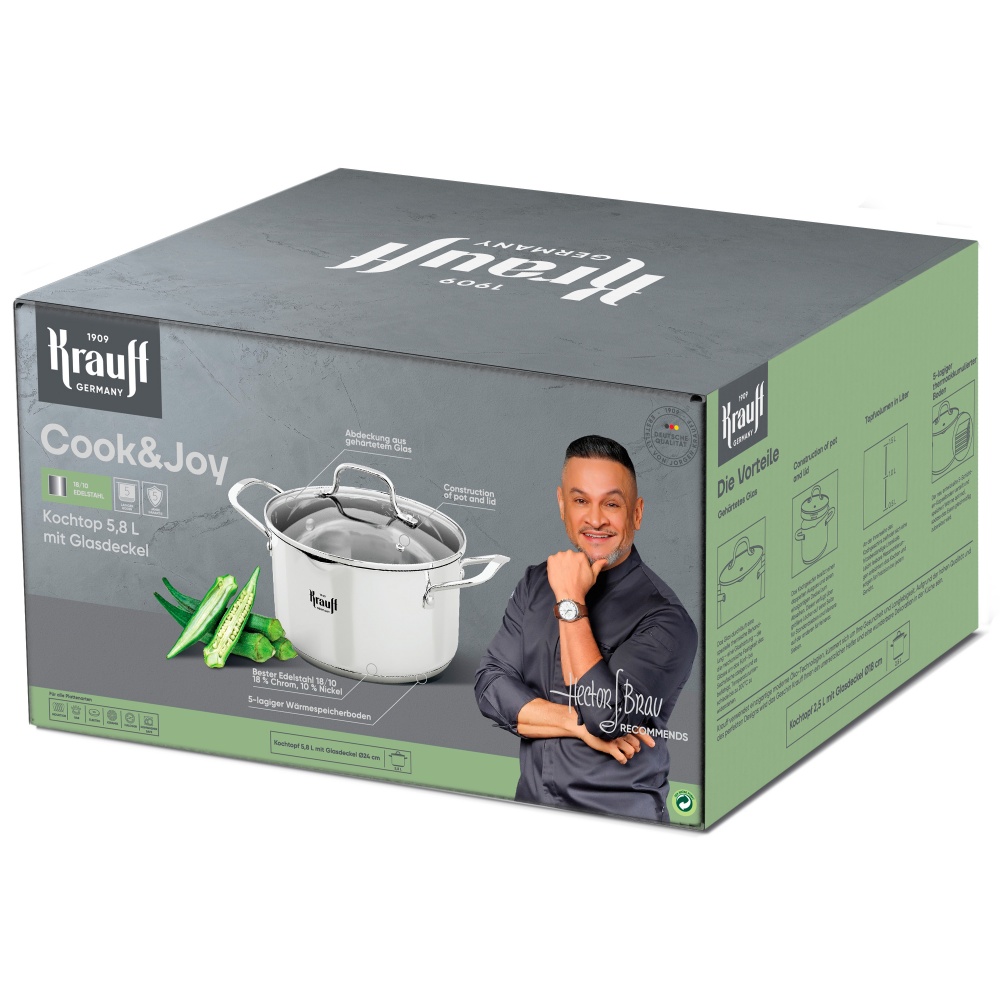 Кастрюля с крышкой Krauff Cook&Joy 5,8 л 26-238-120