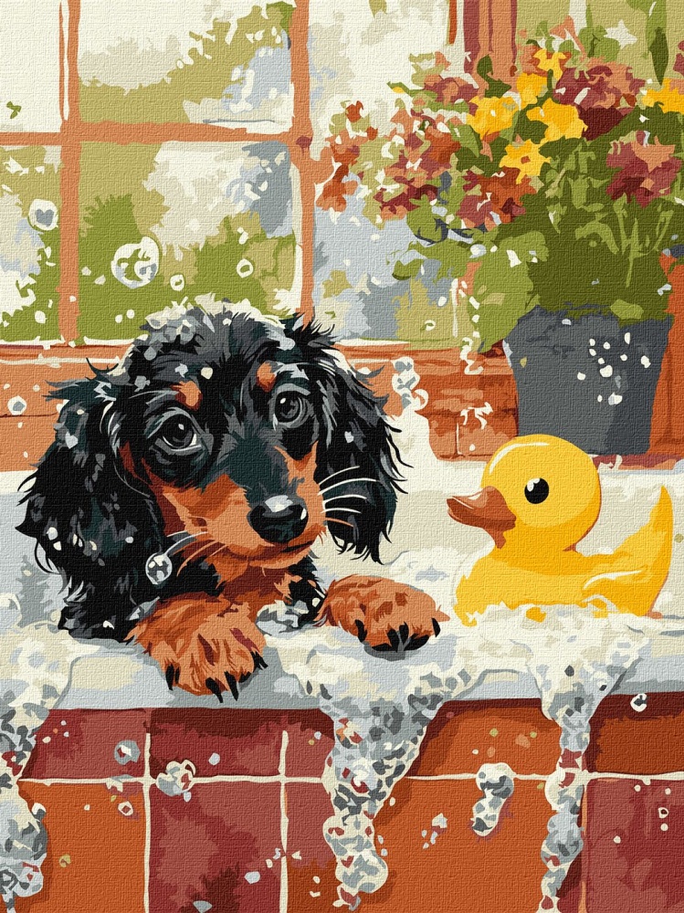 Картина по номерам Купание с уточкой ©art_selena_ua 30х40 см Ideyka