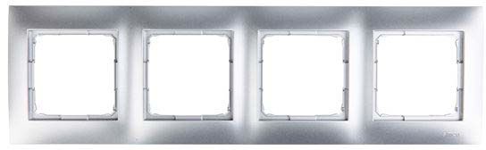 Рамка четырехместная Simon Premium универсальная серебряный DR4/43