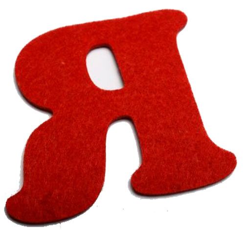 Буква Я з фетру червоний 2 мм, 10 см