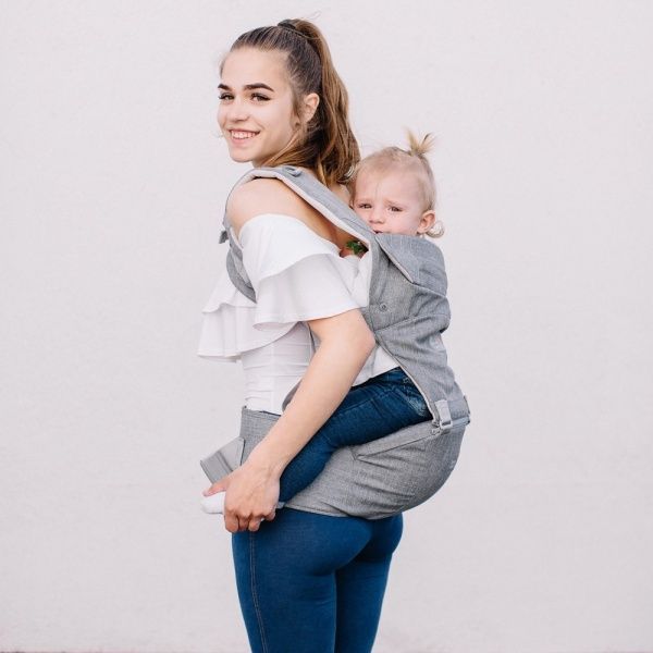 Рюкзак-кенгуру Хипсит 6 в 1 Love & Carry серый LC701 