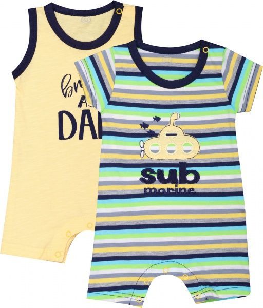 Комплект Фламинго для мальчиков желтый/полоска р.62 423-129 