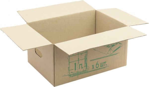 Гофроящик  для 6 банок 1,0 л с комплектом перегородок 325x215x170 мм