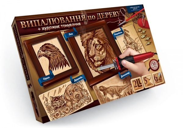 Набір для творчості Danko Toys Випалювання по дереву + Художнє тонування укр. (6) в асортименті