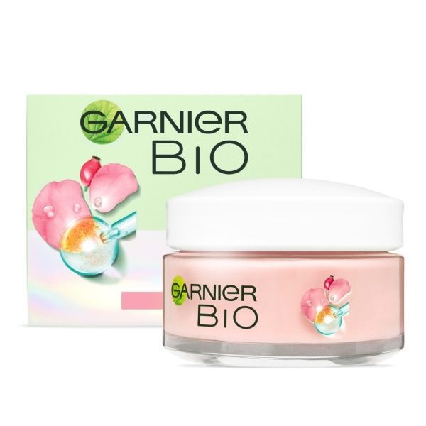 Крем для лица день-ночь Garnier Bio с маслом шиповника для придания сияния тусклой коже лица 50 мл