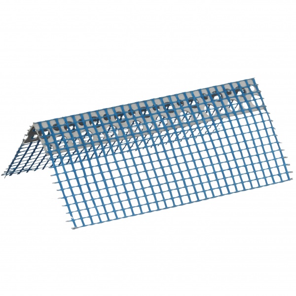 Кутник ПВХ фасадний перфорований з сіткою ШТУКАТУР 70х70 мм 3,0 м 