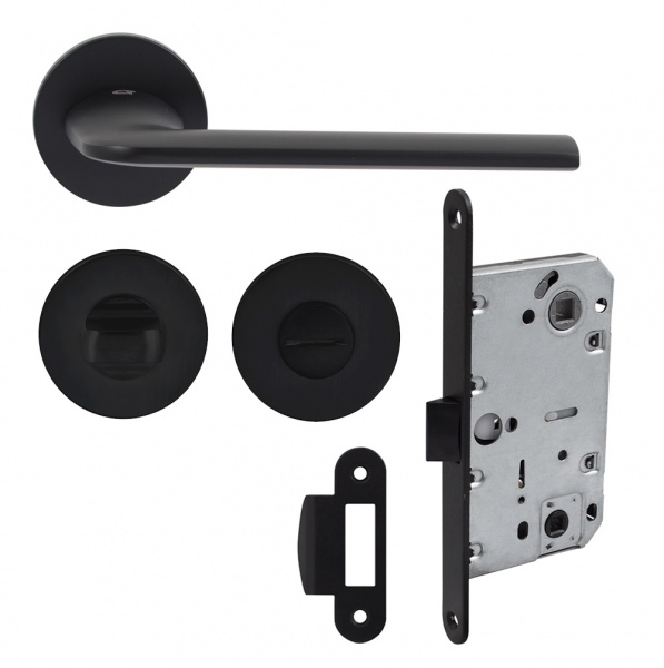 Комплект фурнітури WC Comit SUPER 96 мм матовий чорний без петель
