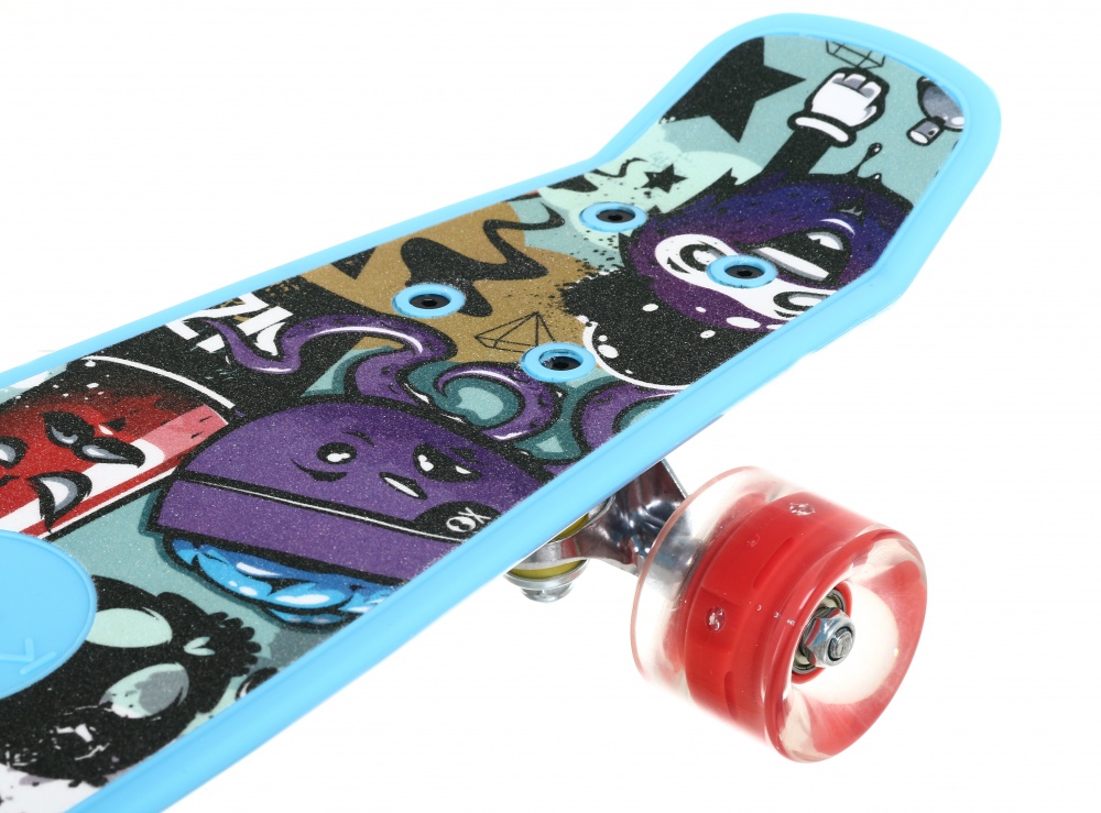 Скейтборд MaxxPro kids LS-P2206G 55,9х15,3 бірюзовий