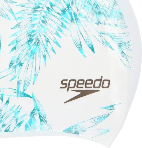 Шапочка для плавания Speedo New Long Hair Cap 8-11306B968 one size белый с зеленым