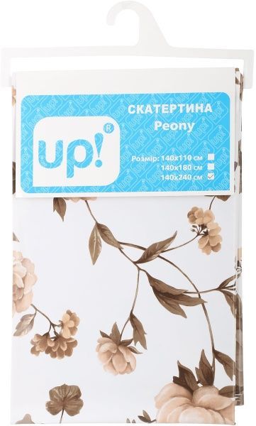 Скатерть Peony 140x240 см белый с коричневым UP! (Underprice) 