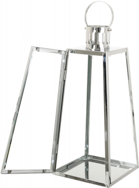 Підсвічник-ліхтар Jia 18х17х39 см сріблястий