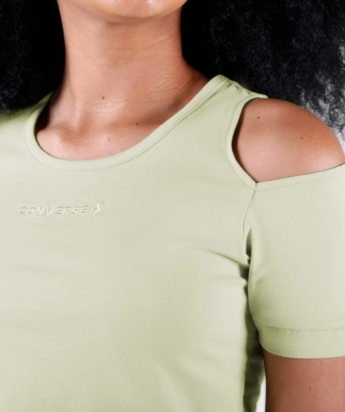Футболка Converse Twisted Knits Slim Asymmetrical Tee 10023192-A03 р.M зелений