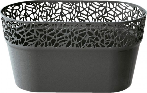 Кашпо пластикове Prosperplast Naturo овальний 6л графітовий (78988-426) 