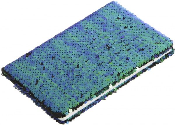 Книга для нотаток Паєтки А5 96 аркушів чорно-зелена