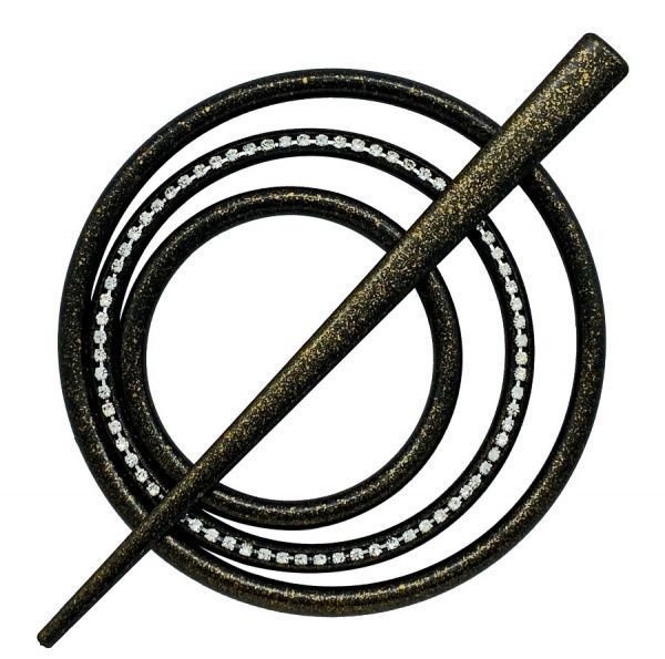 Заколка Круг 2 Элит d90 мм старое золото В0024-15 MISLT