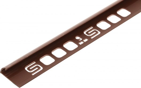 Уголок для плитки Salag внешний 09 ПВХ 9 мм 2,5м светло-коричневый 