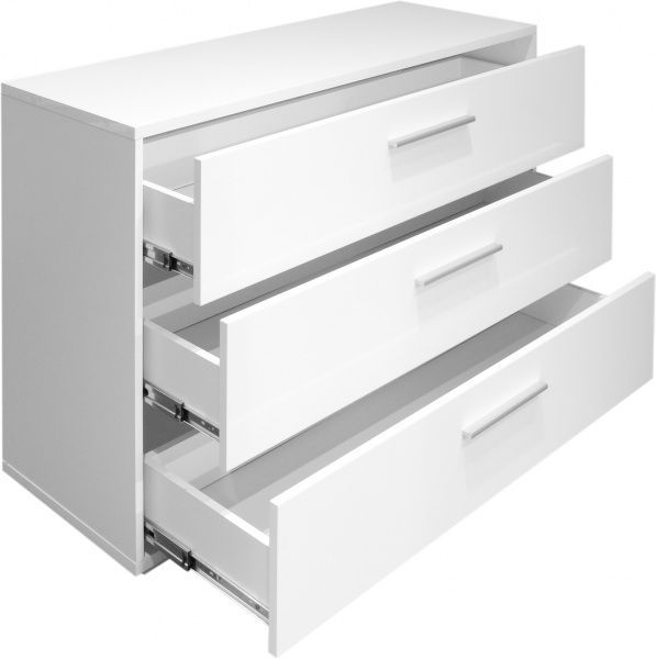 Комод Embawood Mirina 3 ящика белый лак/белый 