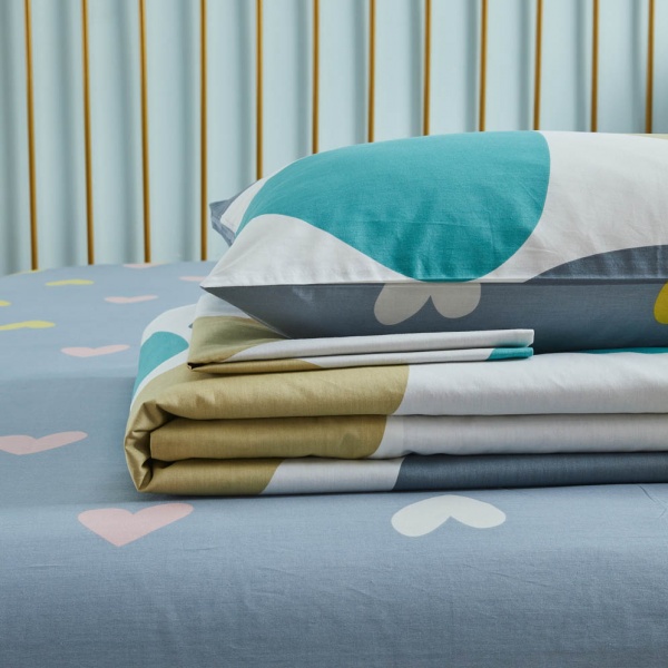 Комплект постельного белья Fat cats 1,5 синий с рисунком La Nuit 