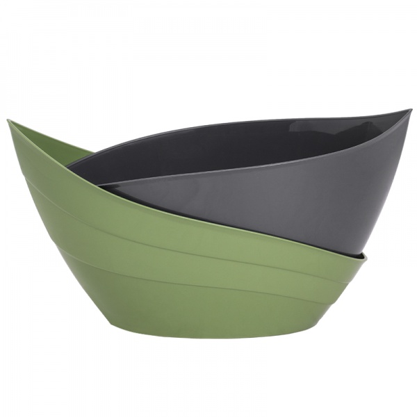 Кашпо Гармонія овальний 1,5 л оливковий/антрацит (КШ-9062) 