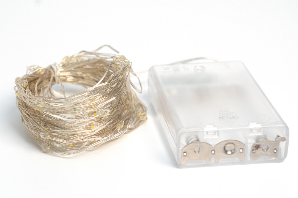 Гирлянда светодиодная теплый белый свет 100 диодов светодиодная (LED) 100 ламп 10 м