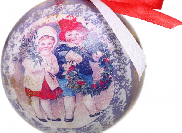 Шар новогодний Декупаж d 80 мм в ассортименте