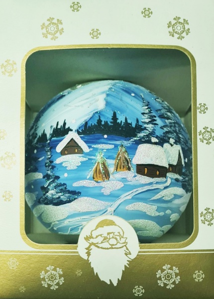 Куля сувенірна Пейзаж3 9 см білий