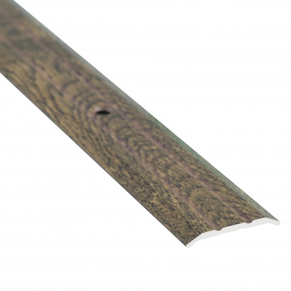 Поріжок алюмінієвий Braz Line рифлений з отворами 25x900 мм дуб престиж 