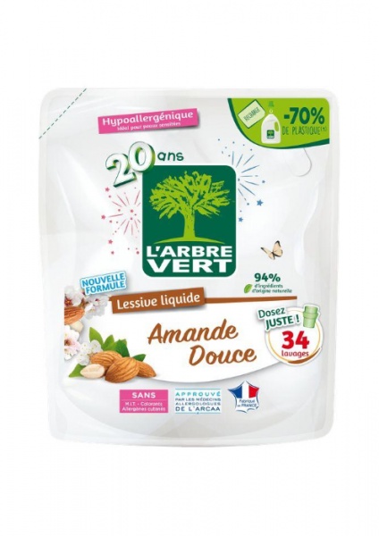 Жидкое средство для машинной стирки Larbre Vert Сладкий миндаль 1,53 л