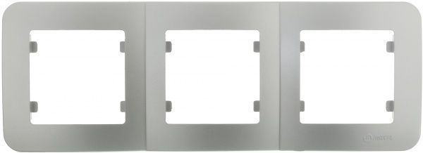 Рамка тримісна Makel Lillium Natural горизонтальна сріблястий