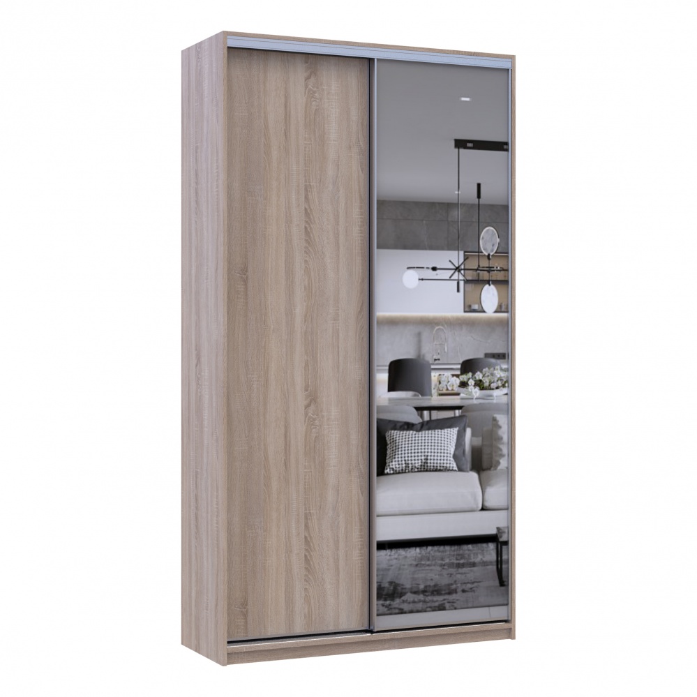 Шафа-купе Сіті Лайт Doros ДСПдзеркало 1,2 м 1200x450x2250 мм дуб сонома двері ДСП/дзеркало
