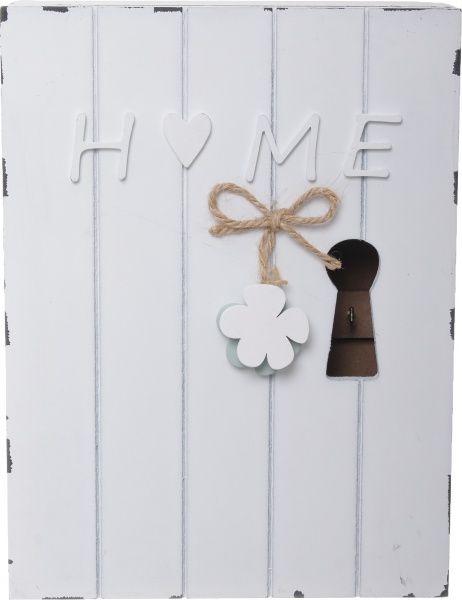 Ключниця Home на 6 гачків біла