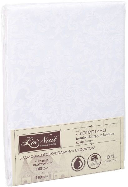 Скатерть Jacquard Вензель waterproof 140x180 см айвори La Nuit 